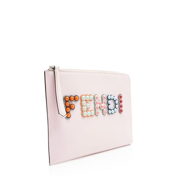 Fendi Leather Studded Fun Fair Clutch - Picture 2 of 11